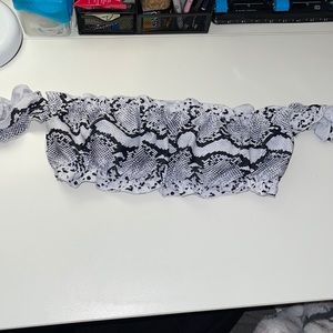 Snakeskin print bikini top